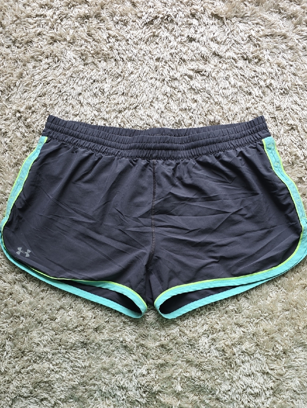 Under Armour Women's Black Athletic Shorts with Mint Trim